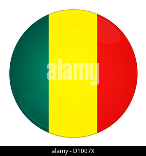 Bouton avec drapeau du Mali Banque D'Images