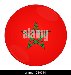 Bouton avec drapeau Maroc Banque D'Images