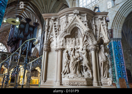 L'Angleterre, Devon, Exeter, Exeter Cathédrale, la Chaire Banque D'Images