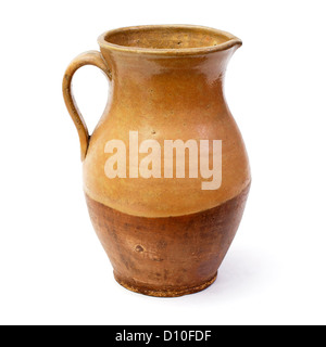 Pot en argile, ancien vase en céramique isolé sur fond blanc Banque D'Images