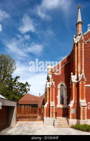 La conversion de l'église de John Knox, Melbourne, Australie. Architecte : Williams Boag architectes, 2010. Jour de l'extérieur. Banque D'Images