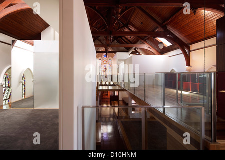 La conversion de l'église de John Knox, Melbourne, Australie. Architecte : Williams Boag architectes, 2010. À l'étage supérieur de ronde. Banque D'Images