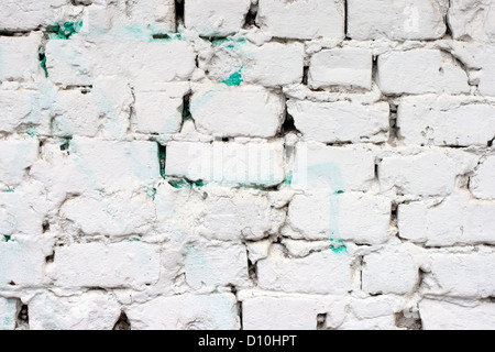 Modèle mur en brique blanche. vieille brique peint avec peinture blanche Banque D'Images