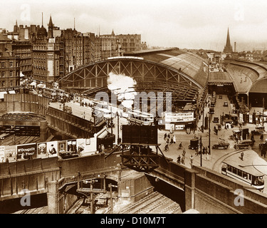 La gare de Birmingham New Street dans les années 1920 Banque D'Images