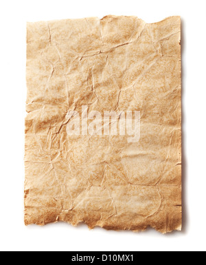 Retro grunge de papier, isolated on white Banque D'Images