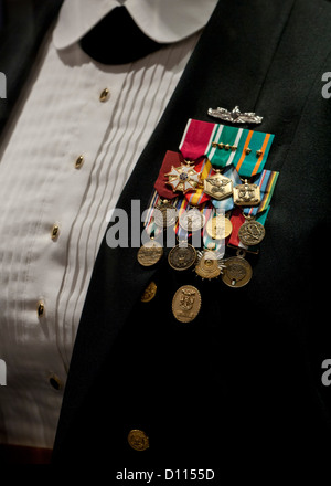 Nous femmes Premier maître de la marine de l'uniforme de dîner avec des médailles Banque D'Images