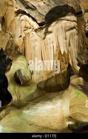 Stalactites et stalagmites dans les grottes de Cango, Oudtshoorn, Western Cape, Afrique du Sud Banque D'Images