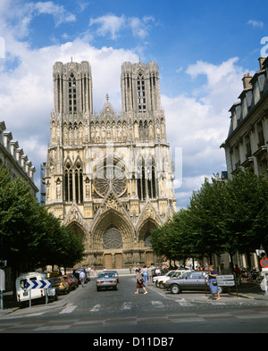 La cathédrale de Reims 1980 FRANCE Banque D'Images