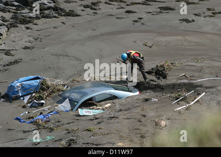 Lendemain de la Newark les inondations en 2004. Banque D'Images