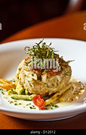 Robert Morris Inn, Oxford, Maryland, USA, Maryland crabcake style Banque D'Images