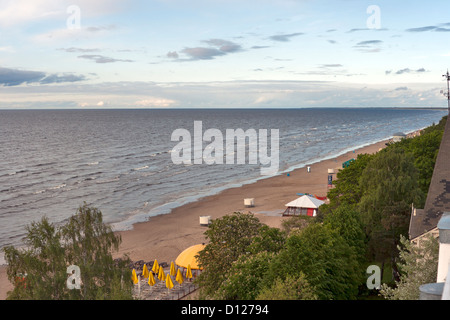 La côte de la baie de Riga, Jurmala, Lettonie. Banque D'Images