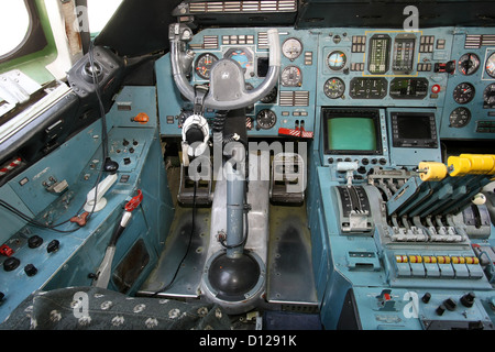 Leipzig, Allemagne, le cockpit d'un Antonov An-225 Mrija Banque D'Images