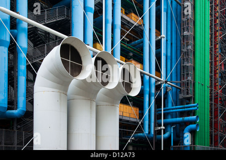 Systèmes mécaniques externes du Centre Georges Pompidou, ou le Centre Georges Pompidou, Paris France Banque D'Images