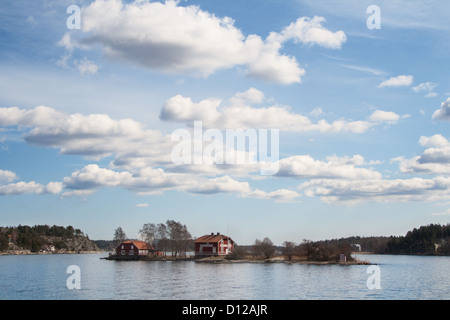 Stockholm, Suède, Vaxholm, archipel, île, House, typique Banque D'Images