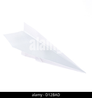 Paper plane isolated on white Banque D'Images