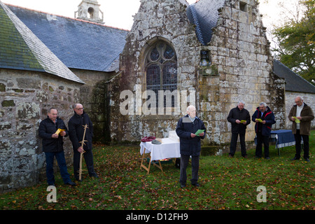 Cérémonie de l'arbre à pommes à St Claude Plougastel-Daoulas Finistère France Banque D'Images