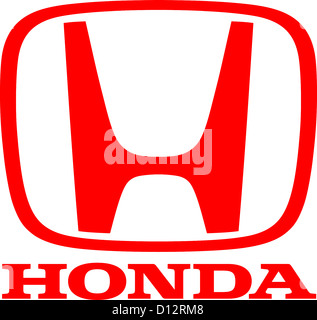 Le logo de la société de l'automobile japonais Honda corporation dont le siège est à Tokyo. Banque D'Images