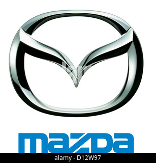 Le logo de la société de l'automobile japonais Mazda corporation dont le siège est à Hiroshima. Banque D'Images