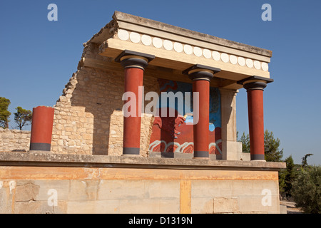 Knossos : entrée nord avec Bull charge Fresco Banque D'Images