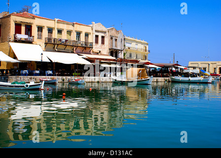 Ville traditionnelle de Rethymno en Crète, Grèce Banque D'Images