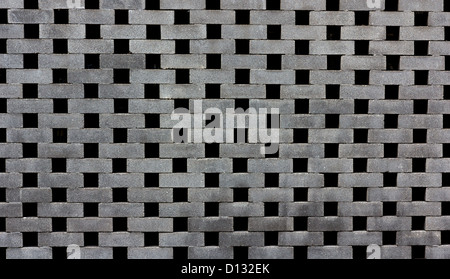 Mur de pierre de couleur gris avec une connexion ouverte Banque D'Images