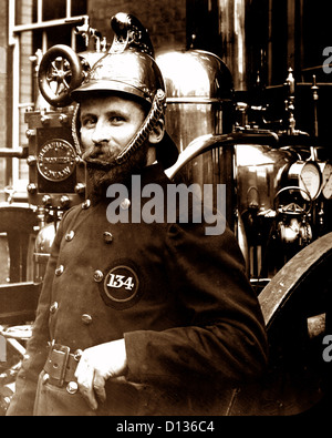 Pompier Londres victorienne Banque D'Images