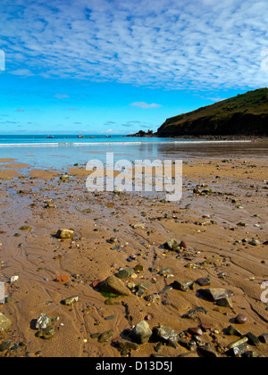 La plage d'eau douce à l'est un village de bord de mer dans le Parc National de Pembrokeshire Coast South Wales UK Banque D'Images