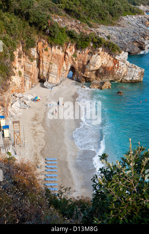 La plage de Mylopotamos à Tsagarada de Pelion en Grèce Banque D'Images