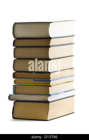 De vieux livres sur fond blanc Banque D'Images