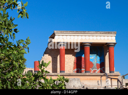 Ancien palais de Knossos en Crète en Grèce Banque D'Images