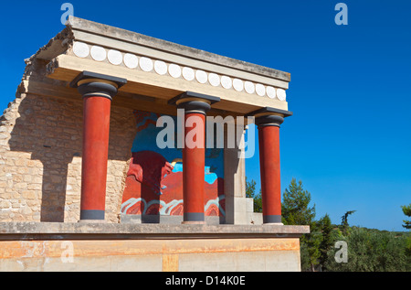 Palais de Knossos en Crète en Grèce. Banque D'Images