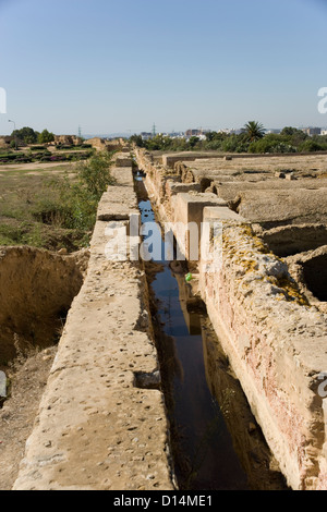 Les citernes romaines et viaduc qui alimentait en eau Carthage du mounatains Zaghouan près de Tunis en Tunisie Banque D'Images