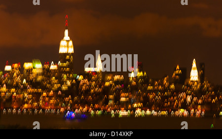 USA, New York City, Manhattan skyline de trouble Banque D'Images