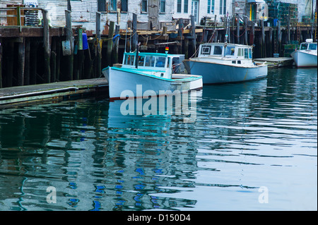 USA, Maine, Portland, bateaux de pêche au port Banque D'Images