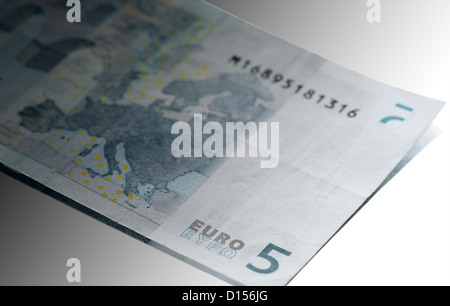 5 projet de loi Euro bank note Banque D'Images