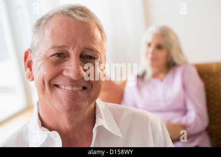 USA, New Jersey, Jersey City, Portrait de couple de personnes âgées Banque D'Images