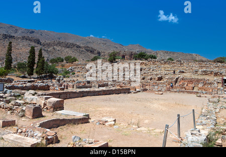 Ancien palais minoen de Kato Zakros à l'île de Crète en Grèce Banque D'Images