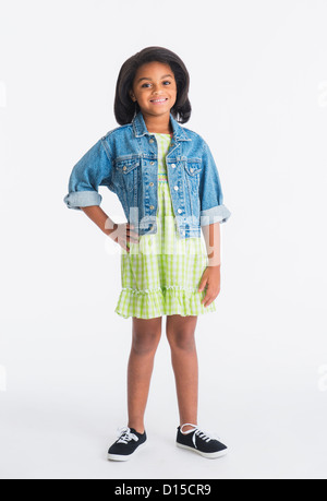 Portrait of smiling girl (6-7 ans) Banque D'Images