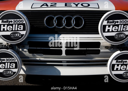 L'avant d'une voiture de rallye Audi Quattro classique. Banque D'Images