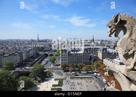 France, Paris, vue de la cathédrale Notre-Dame de Paris, UNESCO World Heritage