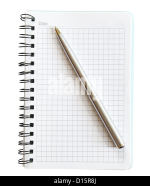 Le bloc-notes à spirale blanc isolated on white Banque D'Images