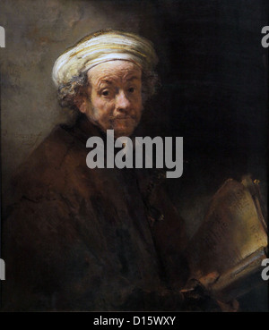 Rembrandt van Rijn,autoportrait comme l'apôtre Paul,1661, Banque D'Images