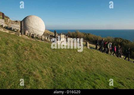 Le grand monde au pays Durlston Park sur une belle journée d'hiver Décembre Banque D'Images