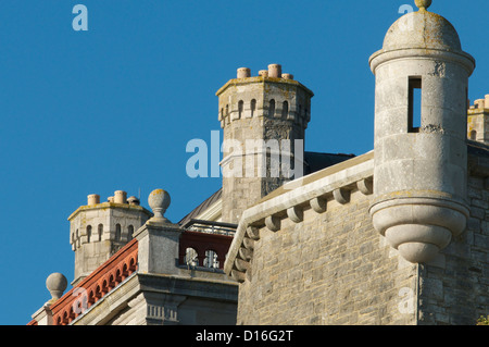 Château de Durlston parapets sur une belle journée d'hiver Décembre Banque D'Images