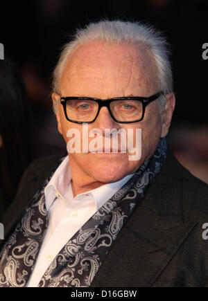 ANTHONY HOPKINS HITCHCOCK. PREMIERE LONDON ENGLAND UK 09 décembre 2012 Banque D'Images