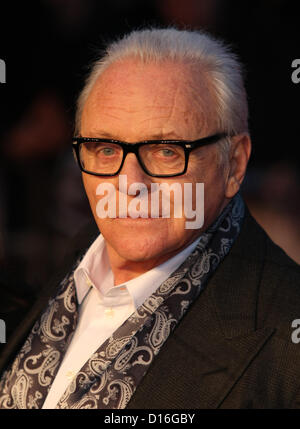 ANTHONY HOPKINS HITCHCOCK. PREMIERE LONDON ENGLAND UK 09 décembre 2012 Banque D'Images