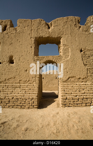 Ruines de l'ancienne ville Gaochang près de Turfan le long de la Silkroad, la région autonome ouïghoure du Xinjiang, Province, China Banque D'Images