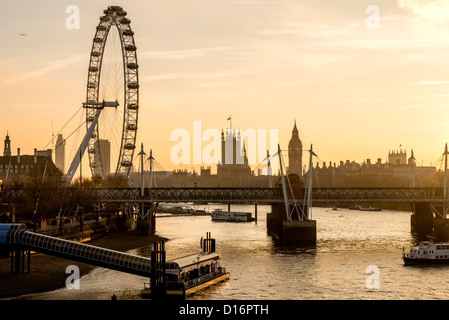 London South Bank en hiver London Angleterre Grande-bretagne UK Banque D'Images