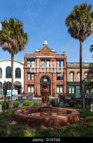 Coton historique Exchange building, Bay Street, Savannah, Georgia, USA Banque D'Images