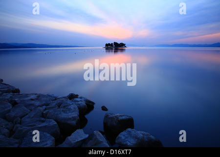 Petite Île sur le lac Shinji, Préfecture de Shimane Banque D'Images